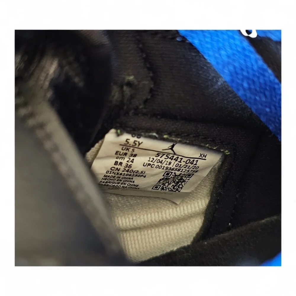 Air Jordan 1 Mid Royal Blue Black Youth Sneakers Size 5.5Y